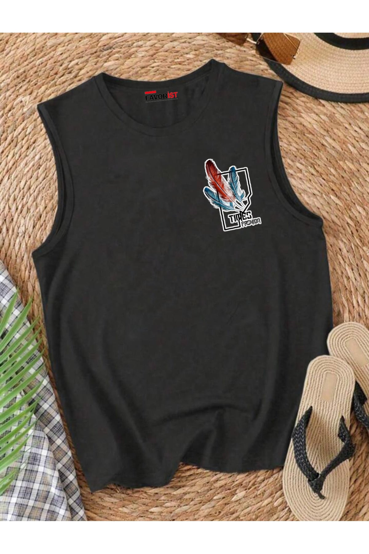 TIMES FASHION Omuzu Açık Kadın Pamuklu Kolsuz Yazlık T-shirt Atlet