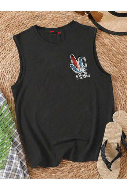 TIMES FASHION Omuzu Açık Kadın Pamuklu Kolsuz Yazlık T-shirt Atlet