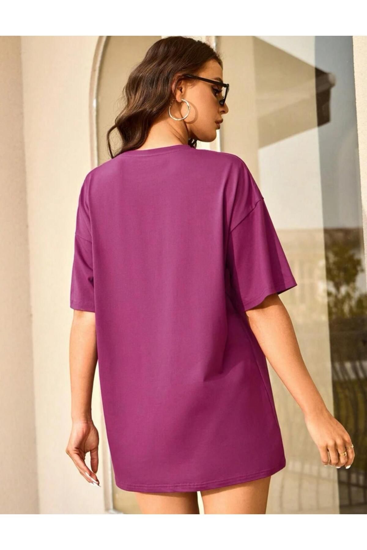 Çiçek Baskılı Unisex Oversize Tshirt
