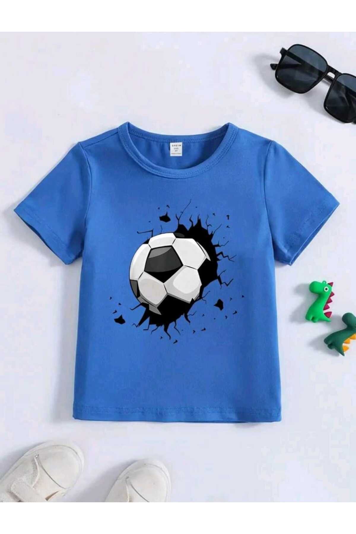 Futbol Topu Baskılı Çocuk Tshirt