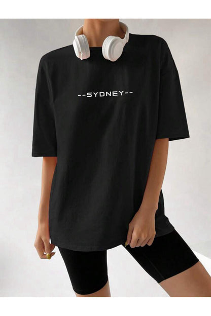 SYDNEY Baskılı Pamuklu Oversize ( Geniş Kalıp ) T-SHİRT