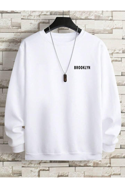 Brooklyn Minimal Yazı Baskılı Oversize Unisex (Sweatshirt)