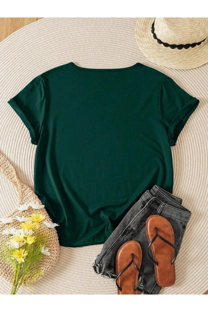 V Yaka Regular Fit Kalıp Düz Tshirt