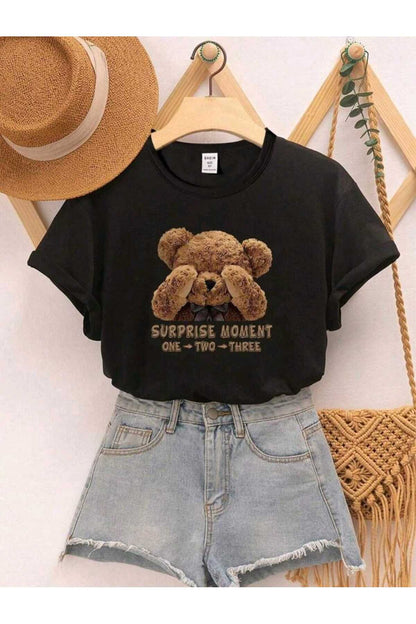 Çocuk Karışık Baskılı Bisiklet Yaka Pamuklu T-shirt