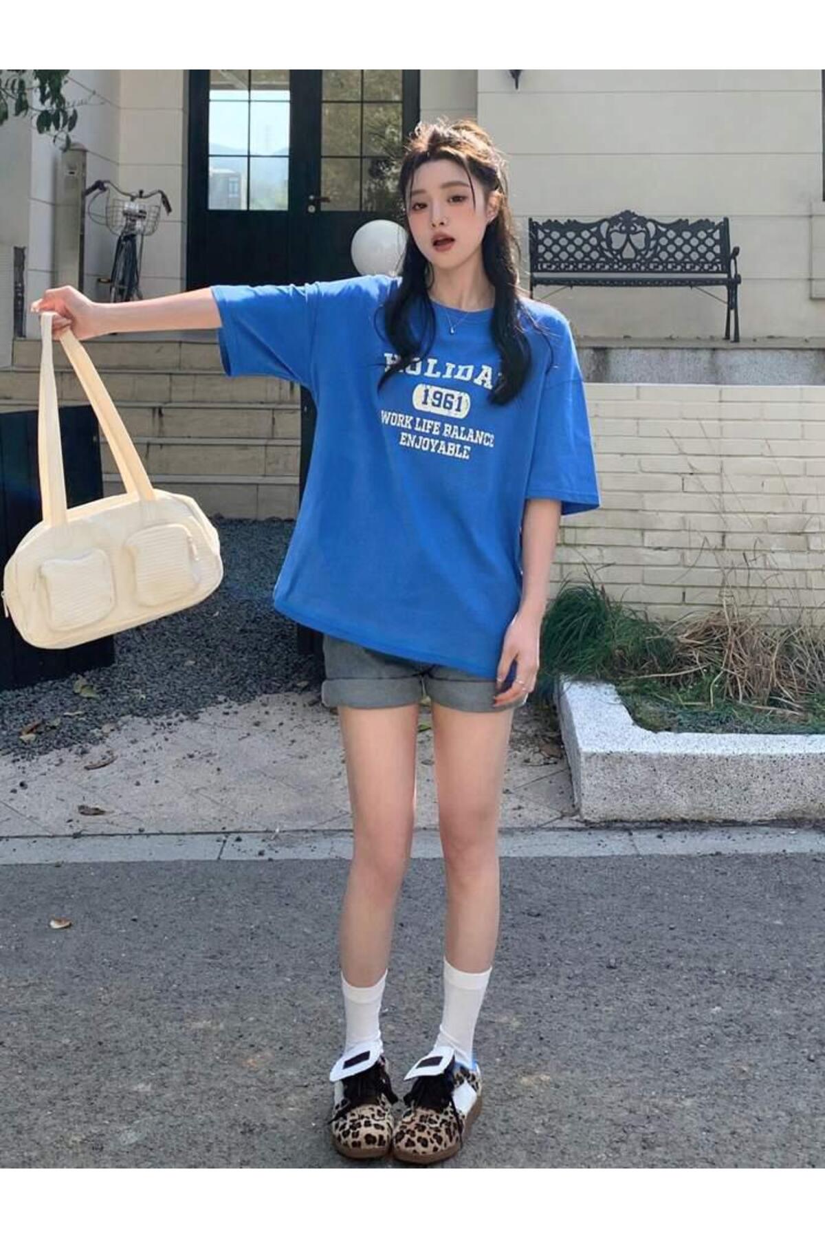 HOLIDAY 1961 Baskılı Pamuklu Kısa Kol (Oversize) Tshirt