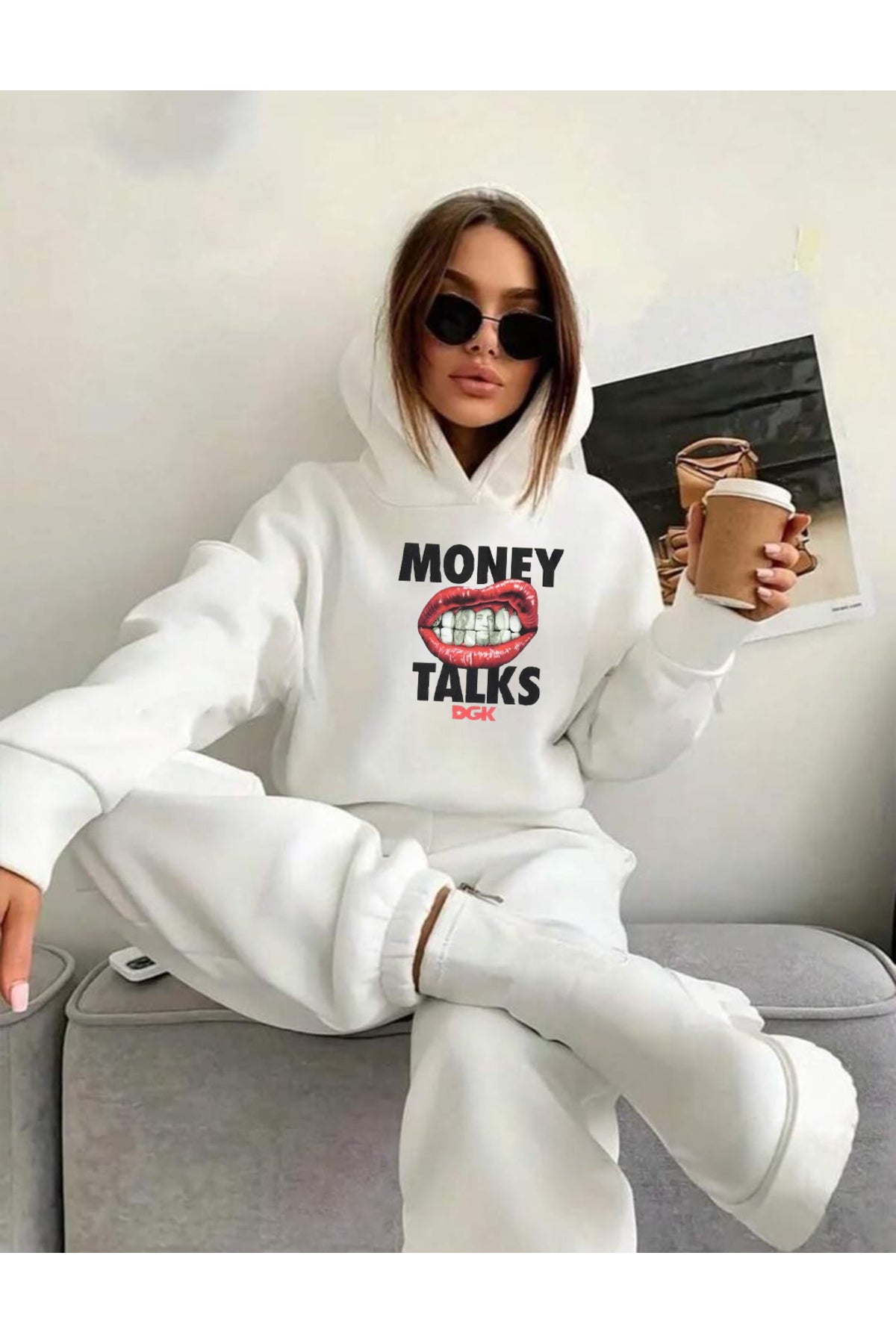 MONEY TALKS Alt Üst Eşofman Takımı Kapşonlu Kanguru Cepli