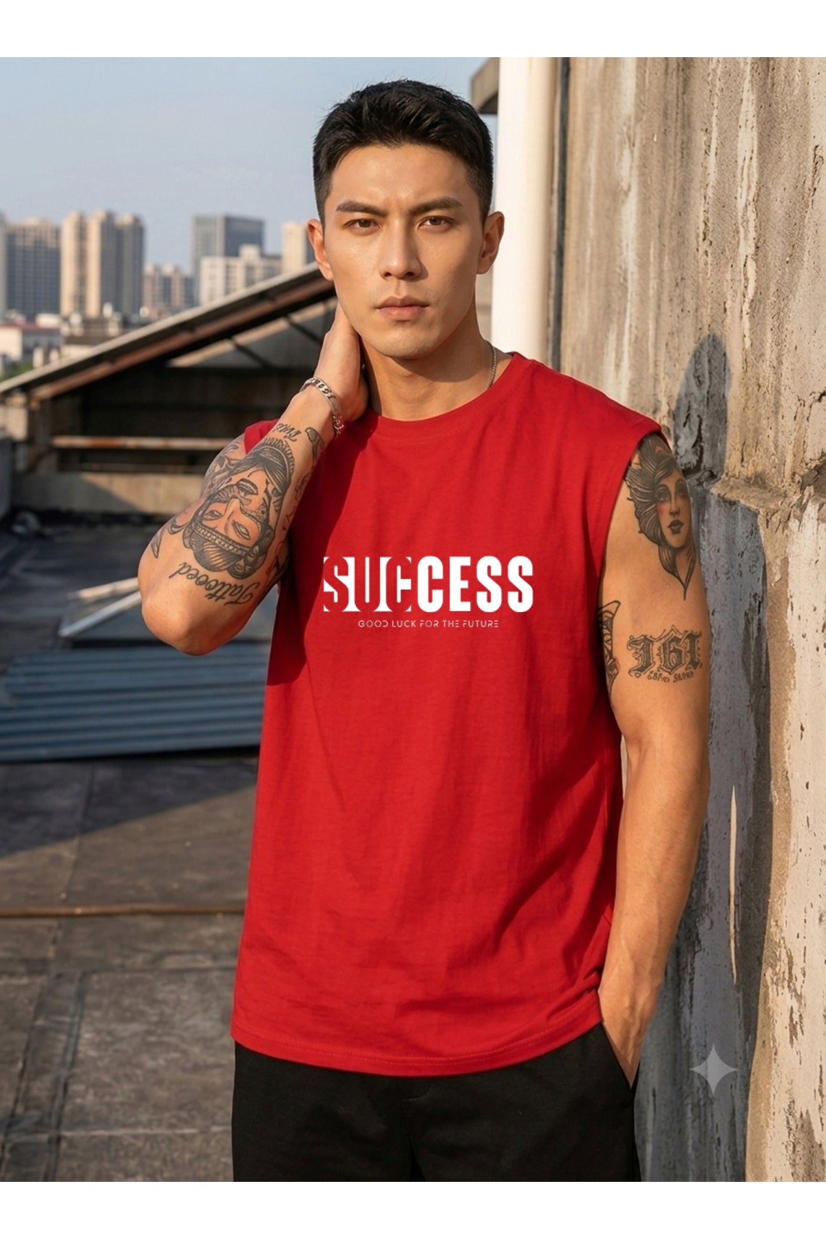 SUCCESS Erkek Sıfır Kol %100 Pamuk Penye