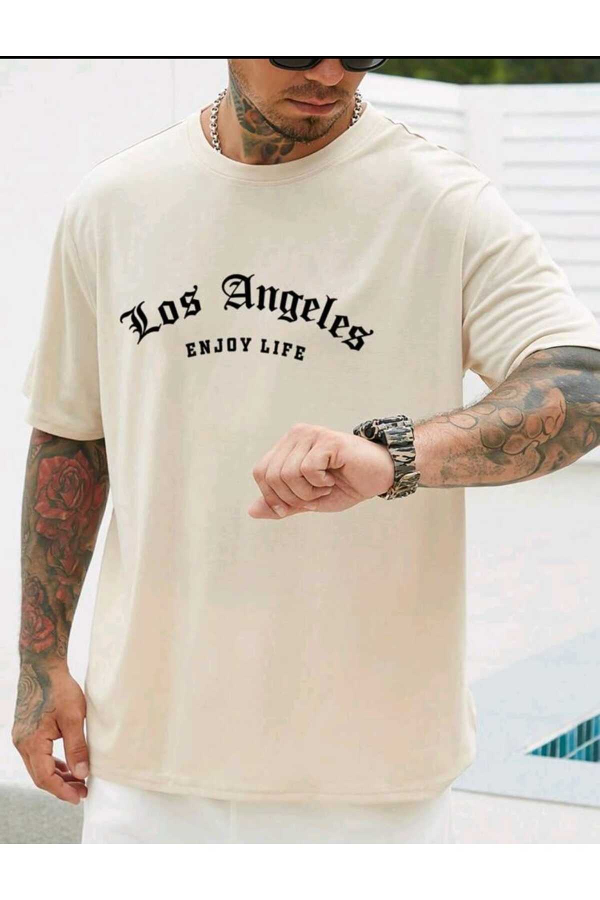 Enjoy Life Baskılı Erkek T-shirt