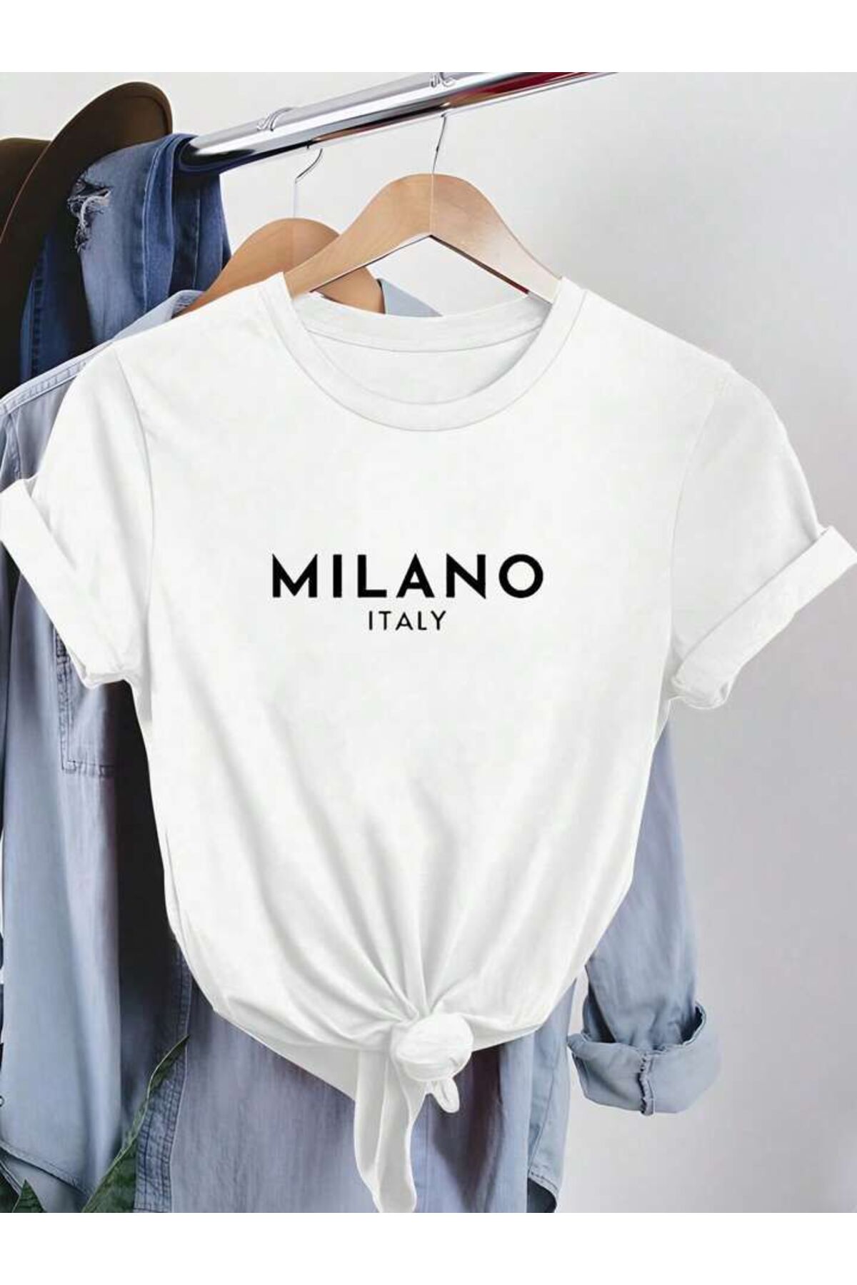 ITALY MILANO Unisex Pamuklu Kısa Kol (Oversize) Tshirt