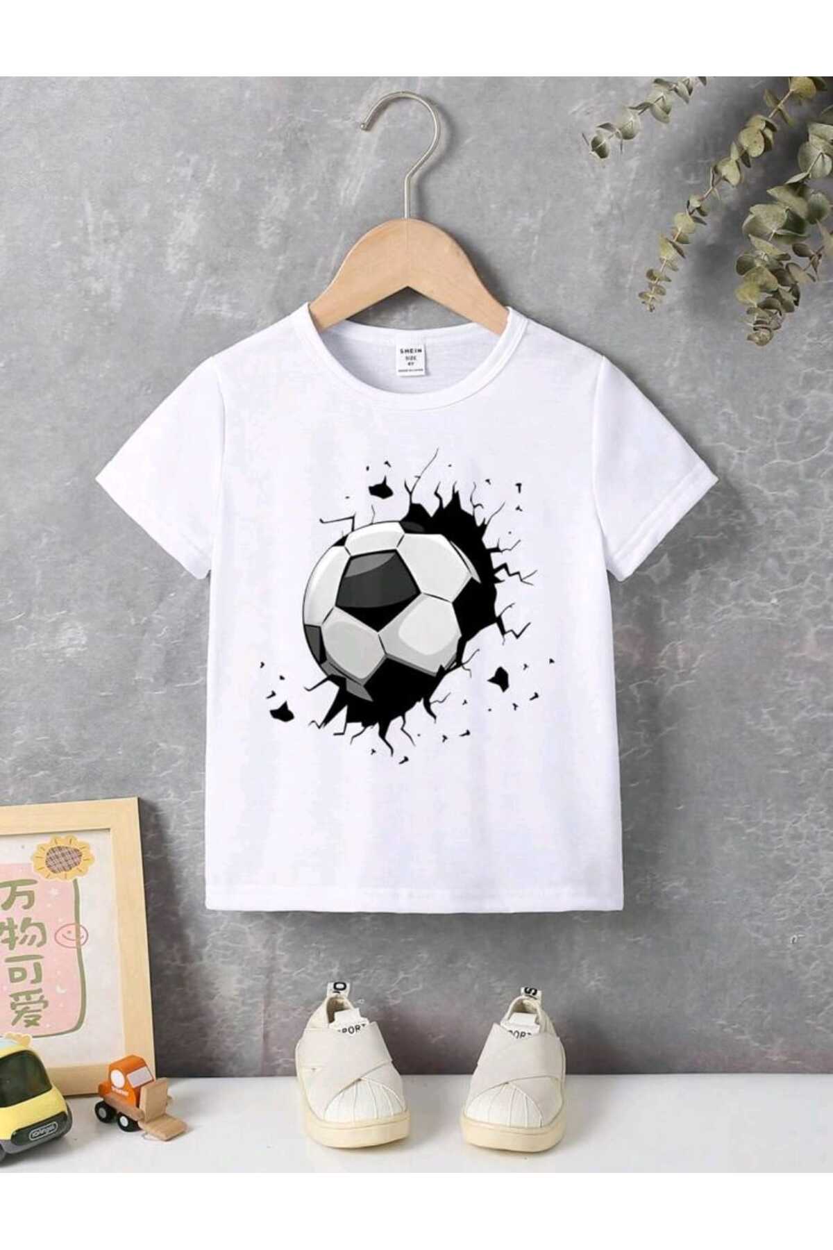 Futbol Topu Baskılı Çocuk Tshirt