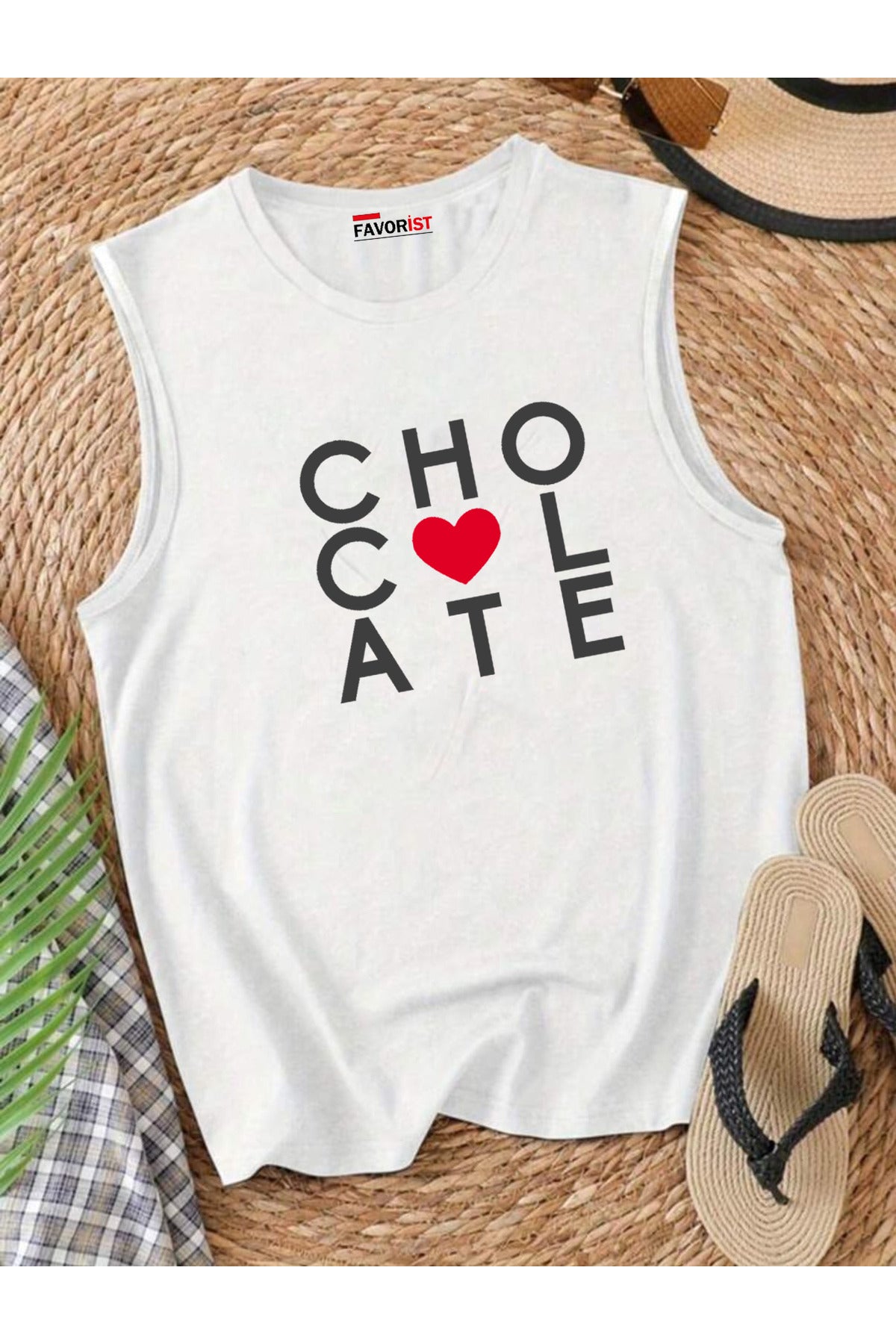CHOCOLATE Omuzu Açık MİX Kadın Pamuklu Kolsuz Yazlık T-shirt Atlet