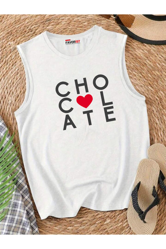 CHOCOLATE Omuzu Açık MİX Kadın Pamuklu Kolsuz Yazlık T-shirt Atlet