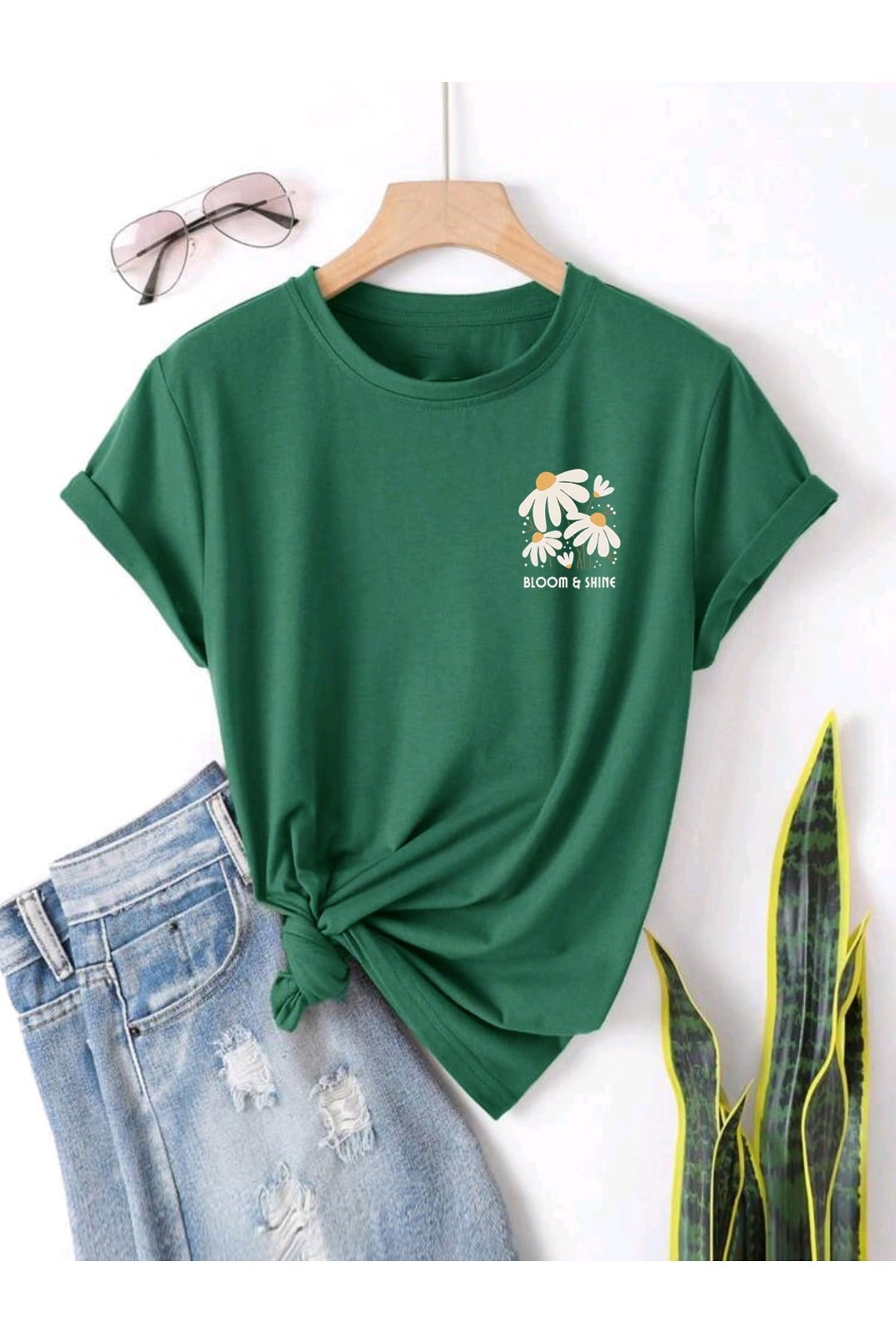 BLOOM SHINE Baskılı UNISEX YAZLIK Pamuklu Kısa Kol Tshirt