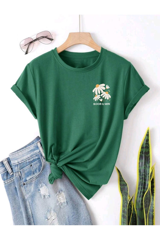 BLOOM SHINE Baskılı UNISEX YAZLIK Pamuklu Kısa Kol Tshirt