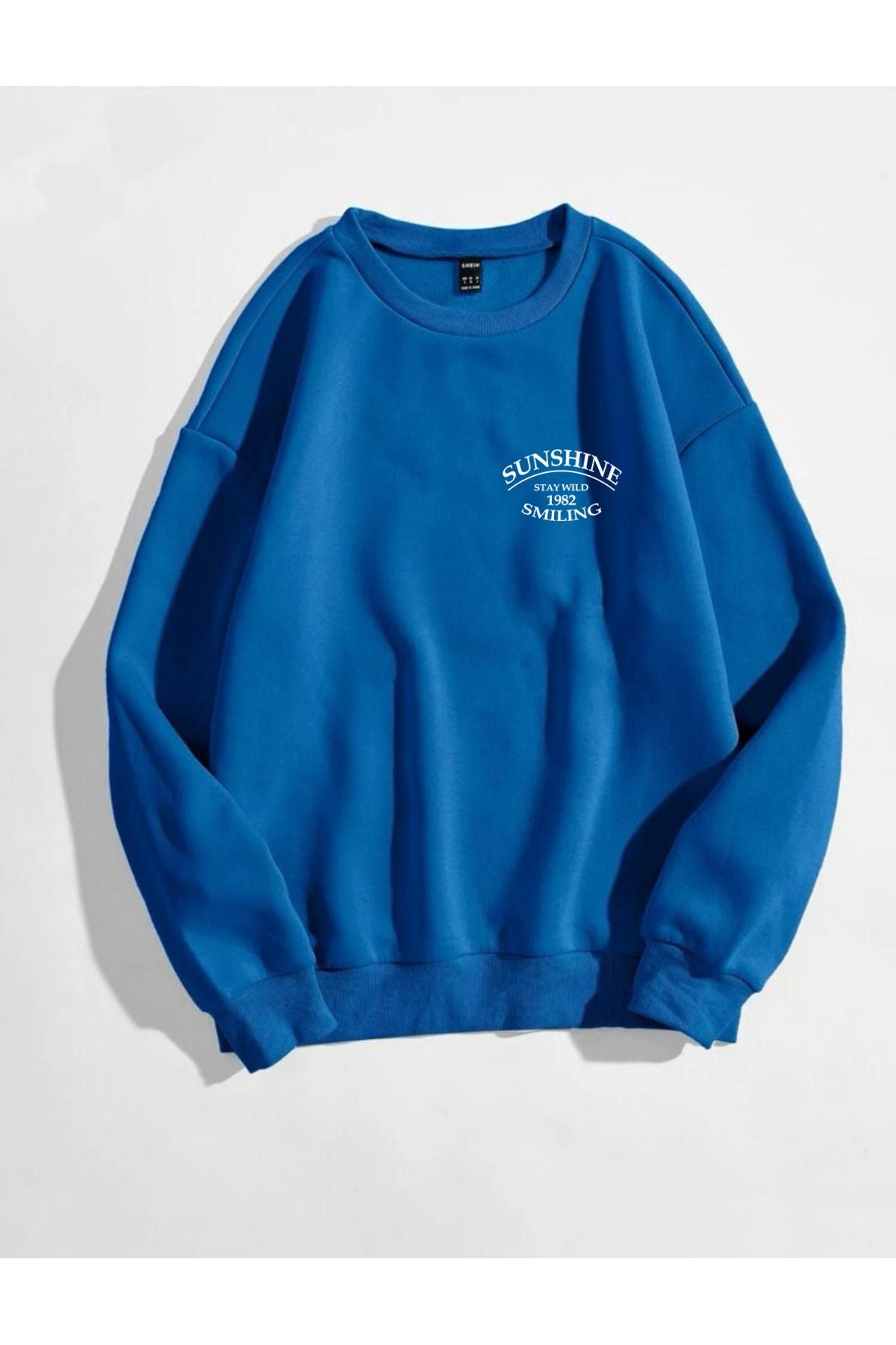 Sweatshirt Baskılı Bisiklet Yaka Unisex