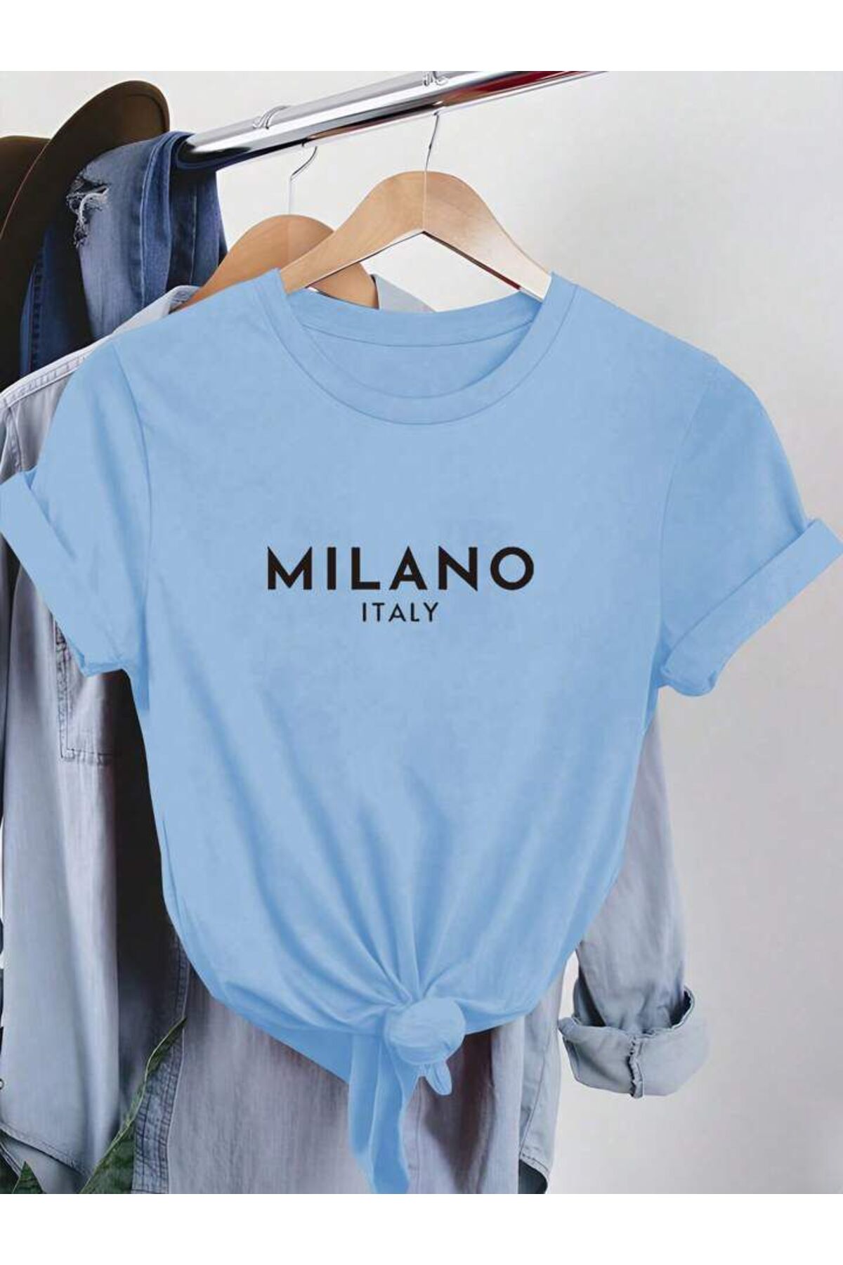 ITALY MILANO Unisex Pamuklu Kısa Kol (Oversize) Tshirt