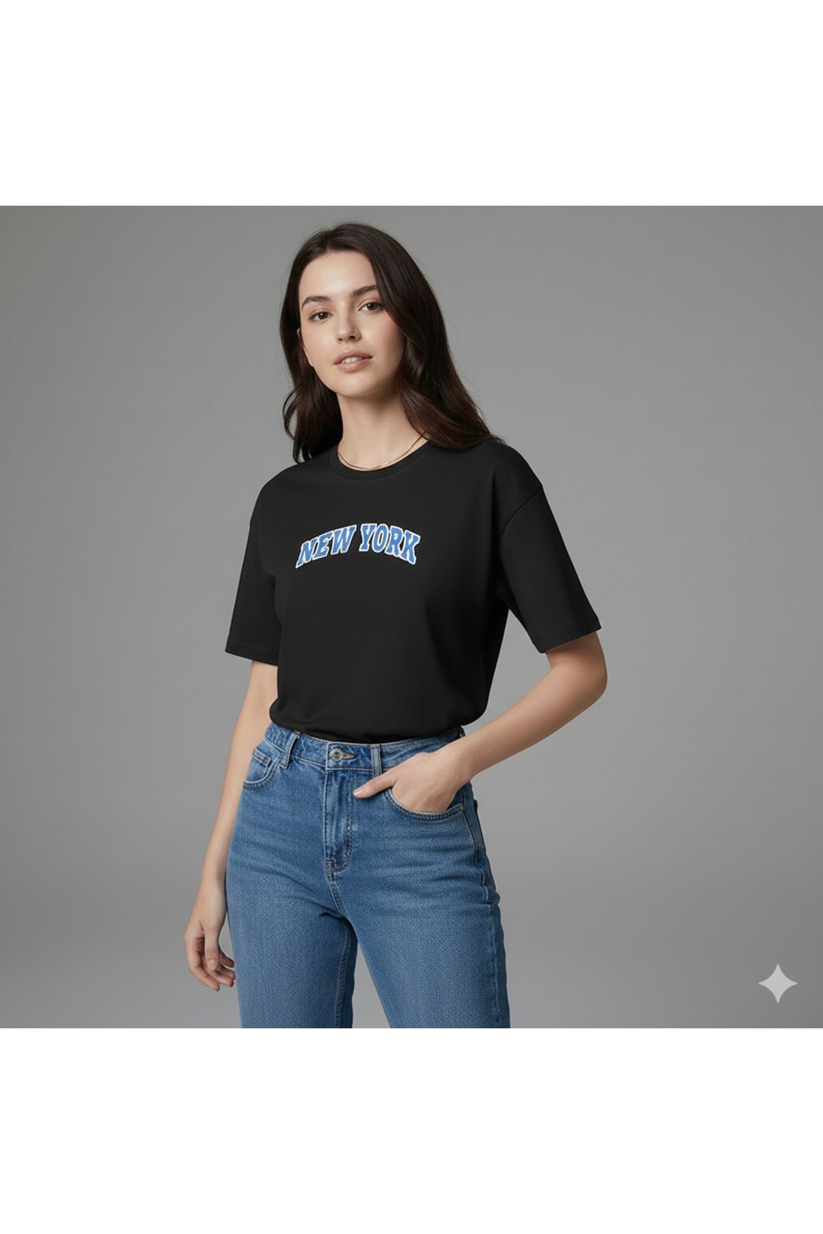 New York Kadın Pamuklu Regular Kalıp Tshirt