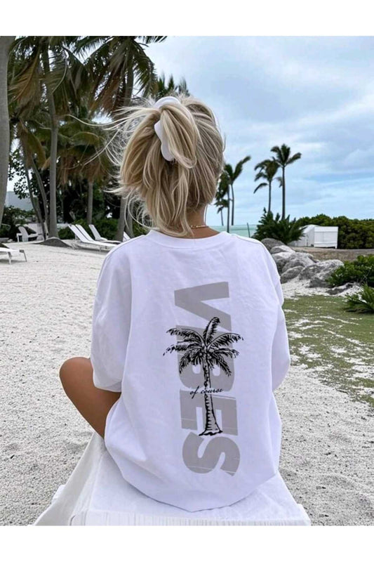 YAZ Koleksiyonu SIRT BASKILI Kadın Tshirt