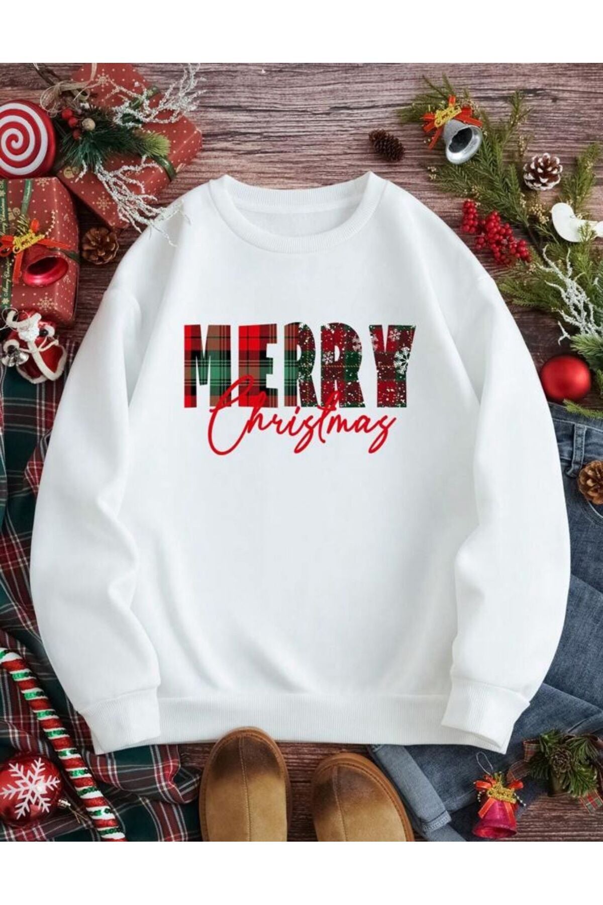 Yılbaşı Özel Seri Unisex Bisiklet Yaka Sweatshirt