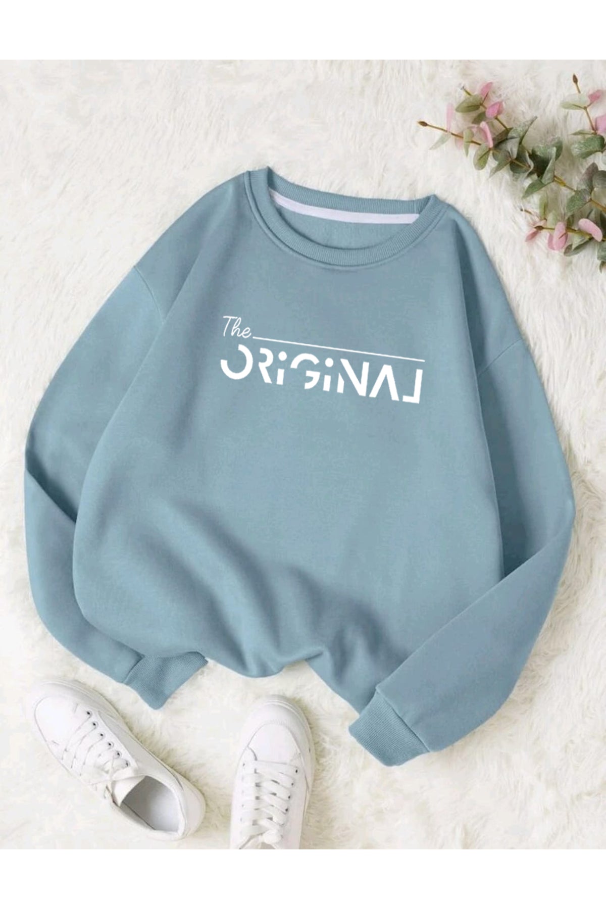 The Original Baskılı Bisiklet Yaka OVERSIZE Sweatshirt