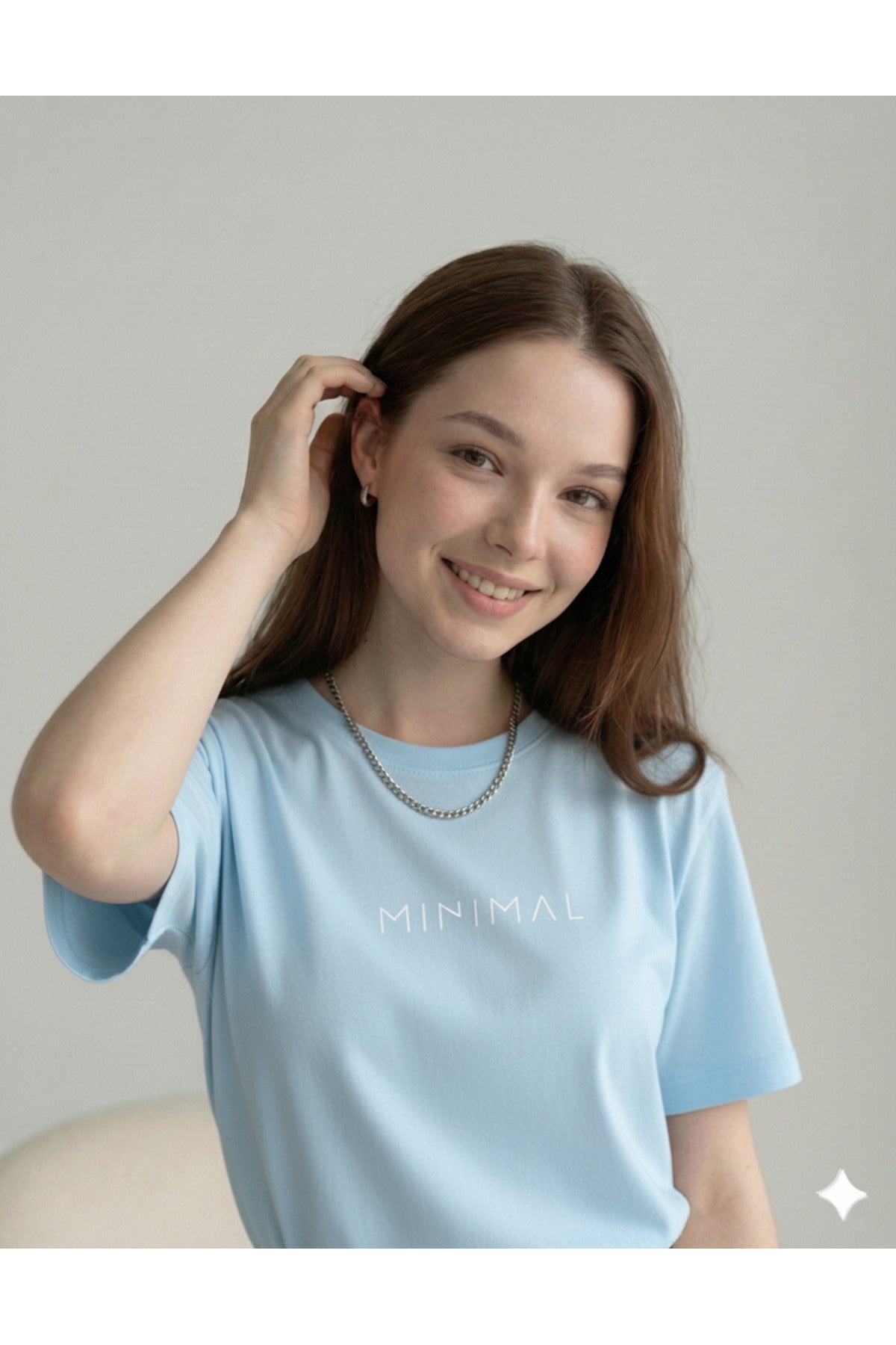 Minimal Kadın Pamuk Polyester Tshirt