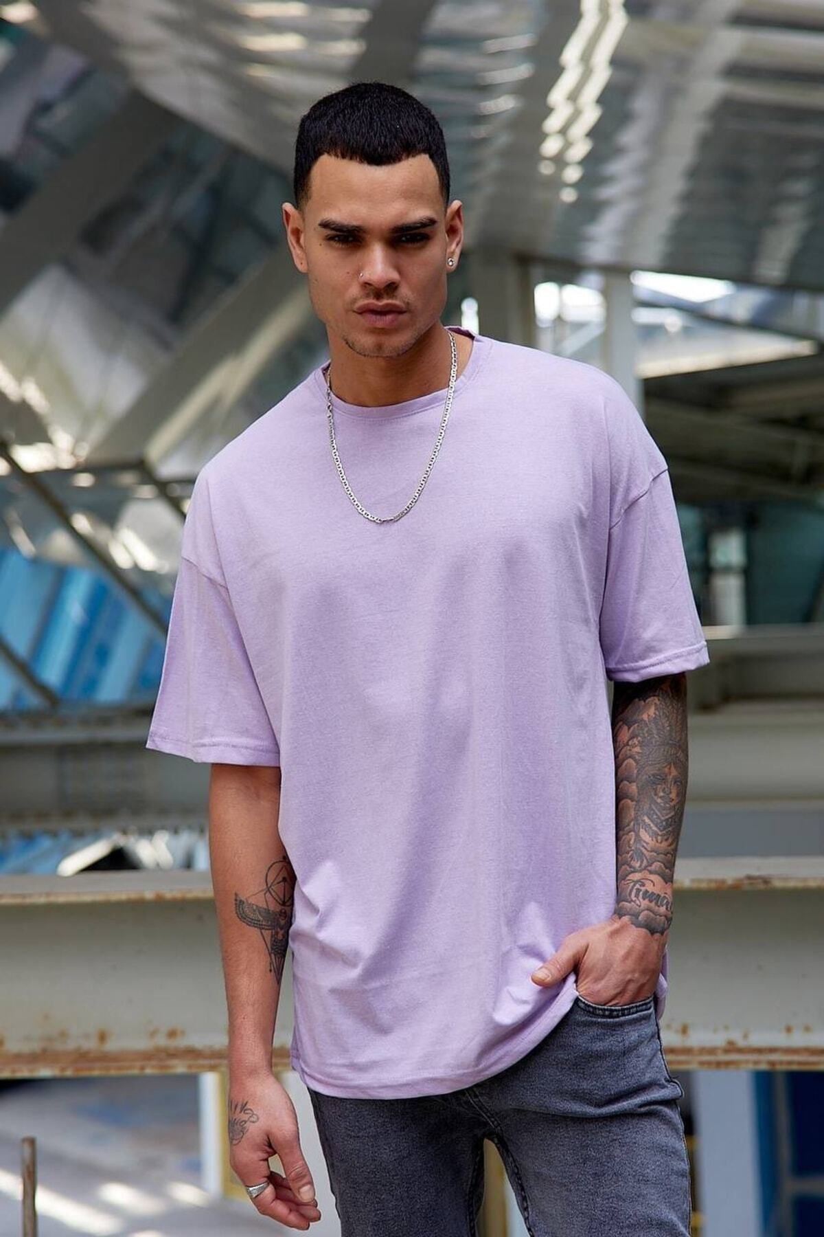 Oversize Düz Baskısız Spor Tshirt