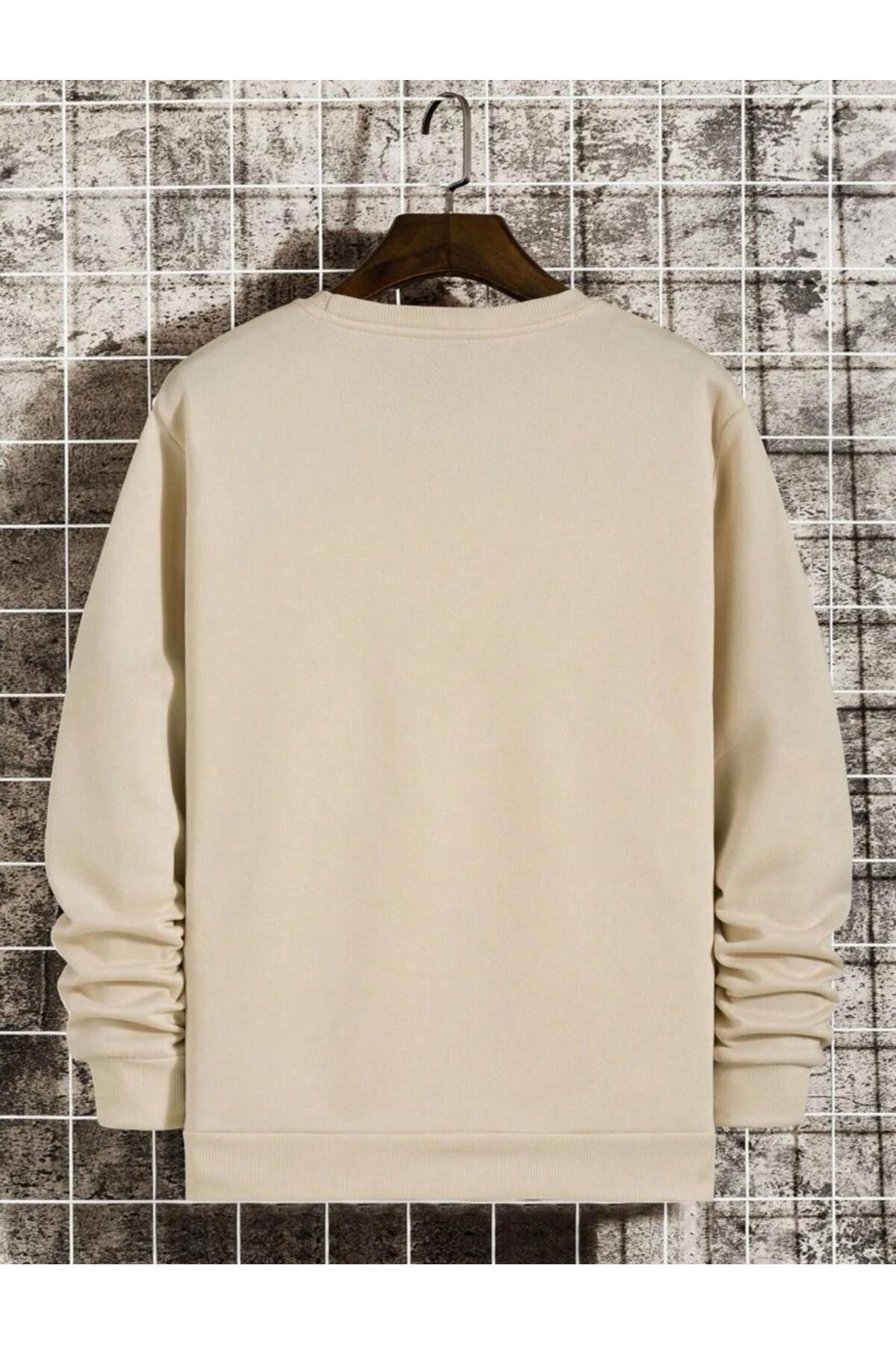 Los Angeles California Baskılı Bisiklet Yaka Pamuklu Sweatshirt