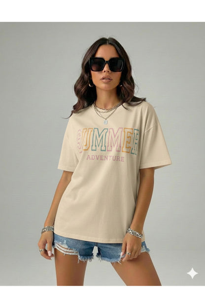 SUMMER Yazlık Pamuklu Kadın T-Shirt