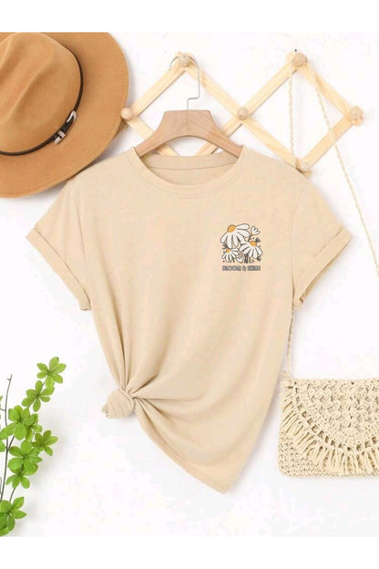 BLOOM SHINE Baskılı UNISEX YAZLIK Pamuklu Kısa Kol Tshirt