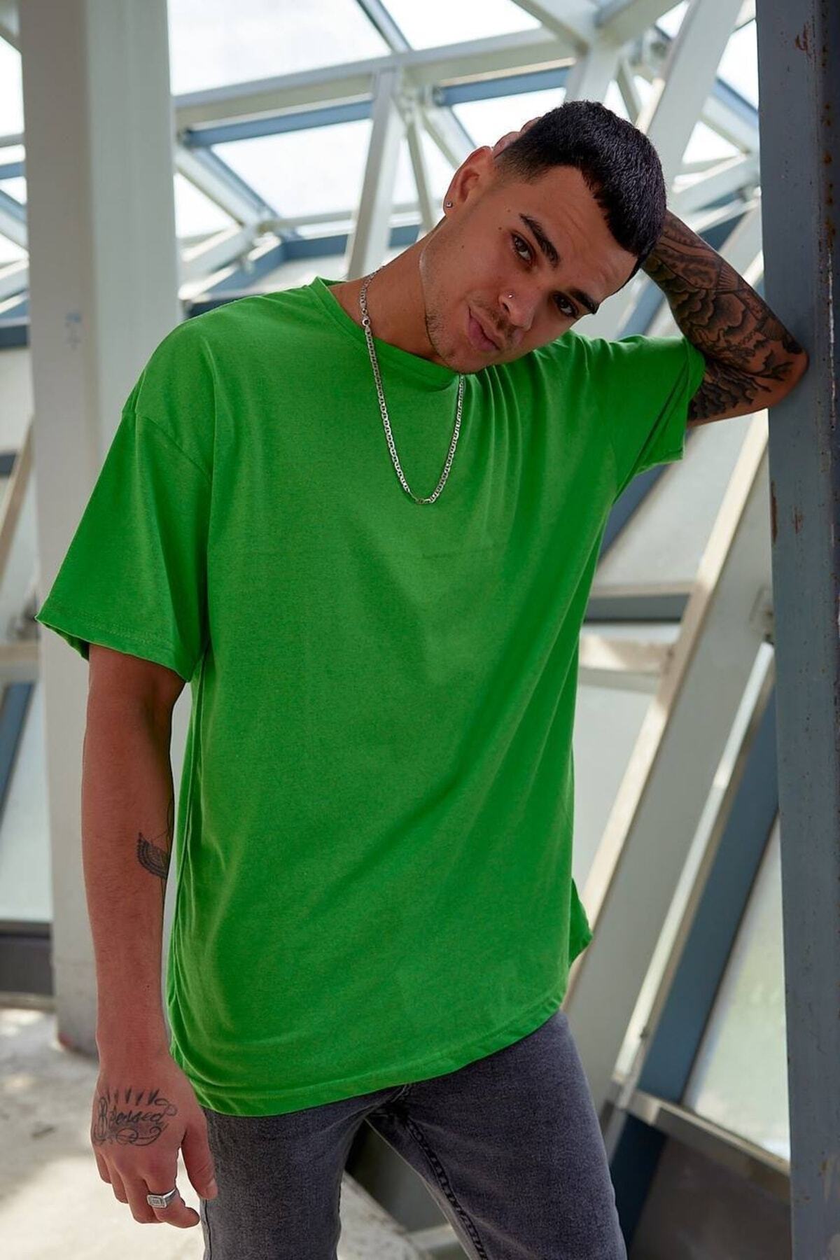 Oversize Düz Baskısız Spor Tshirt