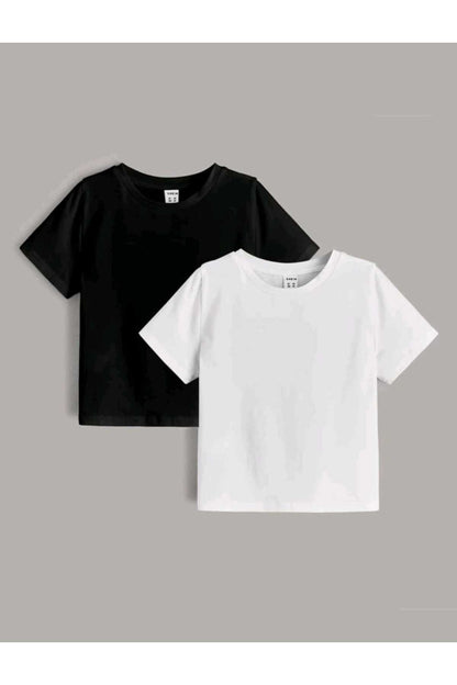 Çoklu Paketler Çocuk Bisiklet Yaka Pamuklu Yazlık T-shirt