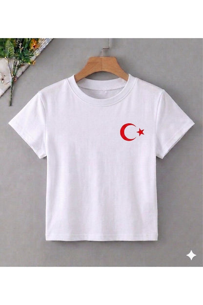 Türk Bayrağı ve ATATÜRK Baskılı Özel Çocuk Tshirt