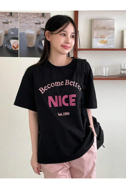 Become Better Nice Pamuklu Kısa Kol (Oversize) Tshirt
