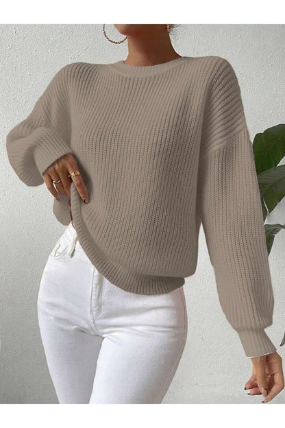 TRİKO Örme Oversize Bisiklet Yaka Kazak BTK