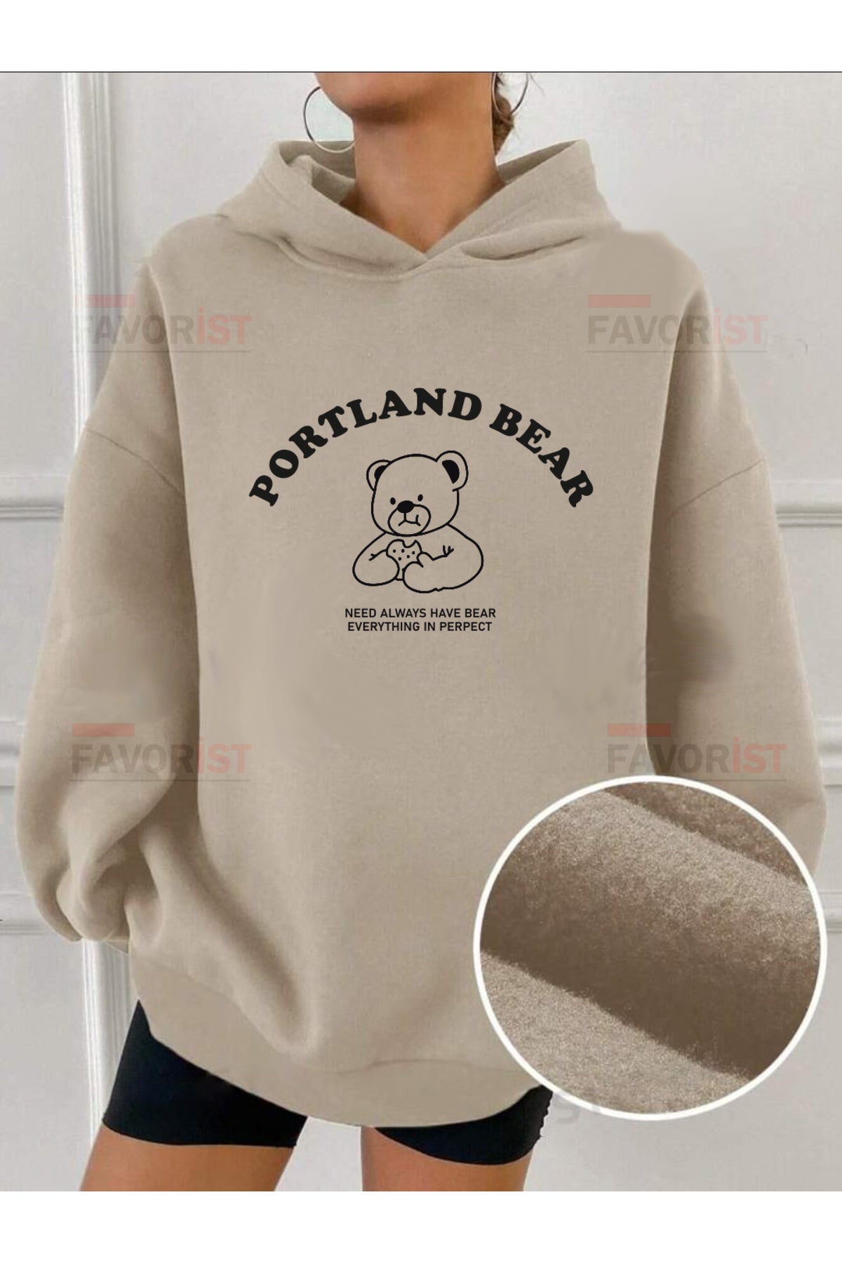Oversize Kapüşonlu (PORTLAN BEAR) Sweatshirt