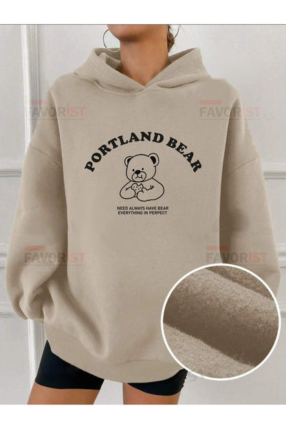 Oversize Kapüşonlu (PORTLAN BEAR) Sweatshirt