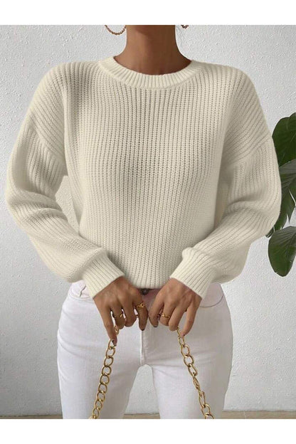 TRİKO Örme Oversize Bisiklet Yaka Kazak BTK