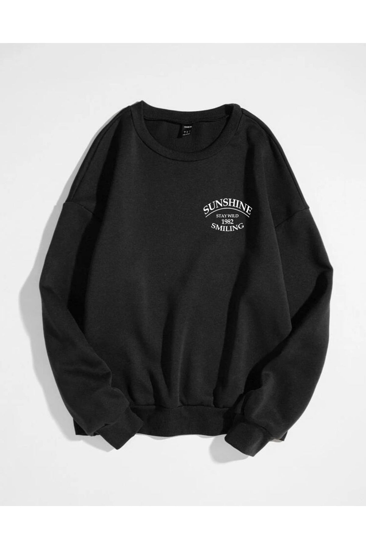 STAY WILD SUNSHINE Sweatshirt Baskılı Bisiklet Yaka Unisex
