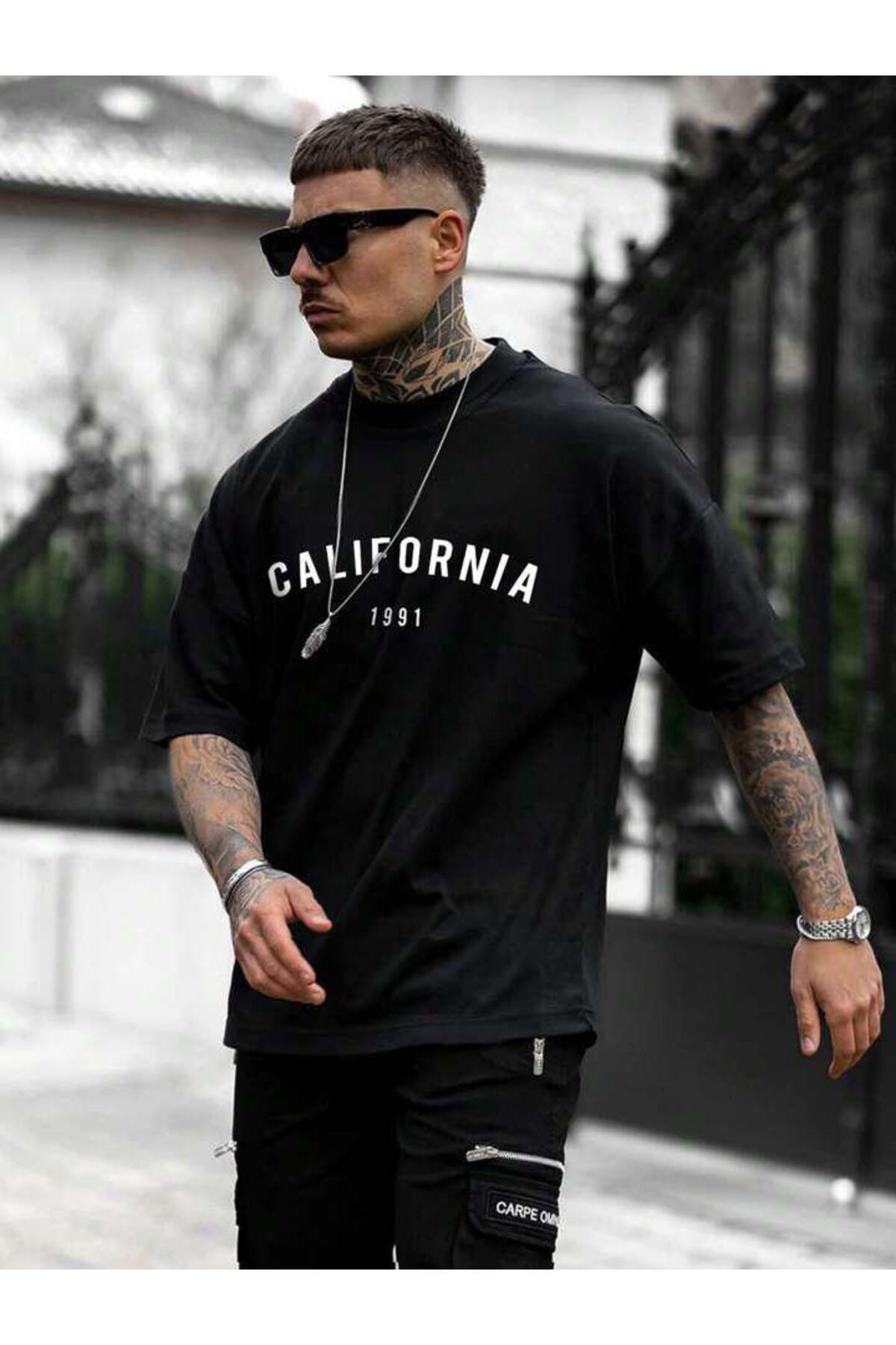 California 1991 Baskılı Erkek Tshirt ( Menswear)