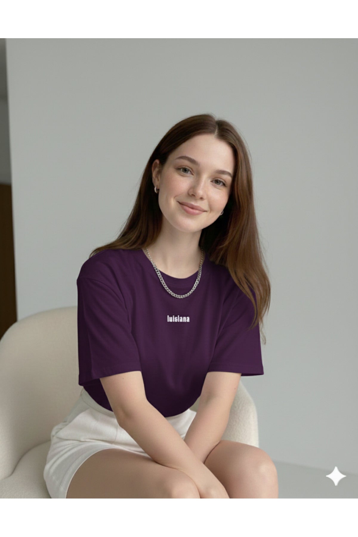luisiana Baskılı Kadın Regular Kalıp Tshirt