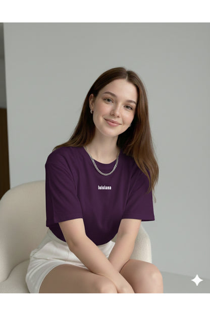 luisiana Baskılı Kadın Regular Kalıp Tshirt