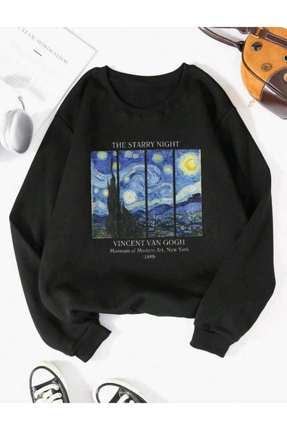 Van Gogh Bisiklet Yaka SWEATSHİRT