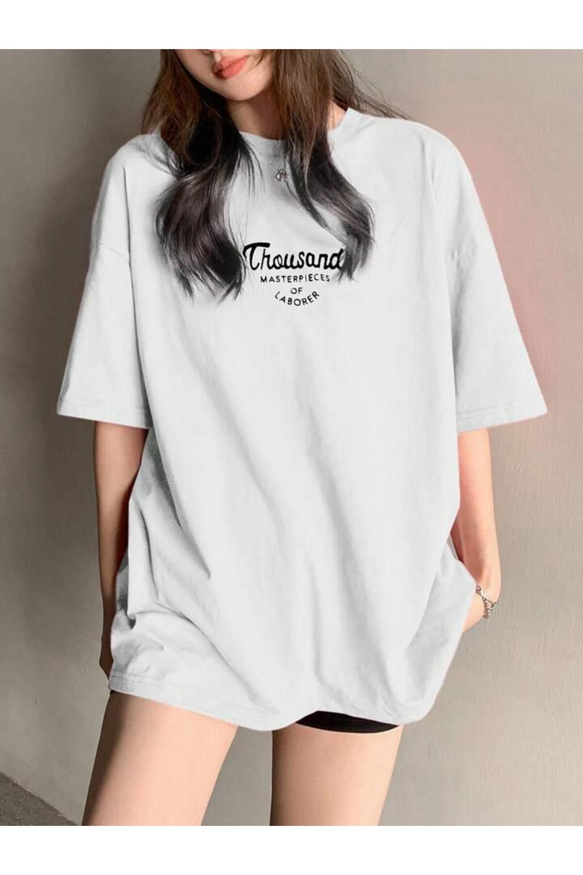 Thousand Baskılı Pamuklu Kısa Kol (Oversize) Tshirt