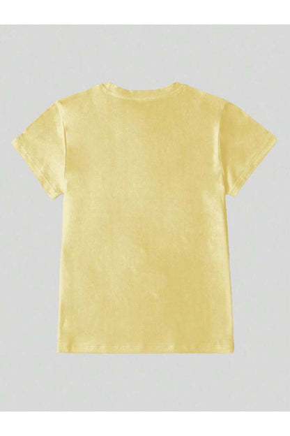it's Okay To Çiçekler Kısa Kollu Pamuklu Tshirt