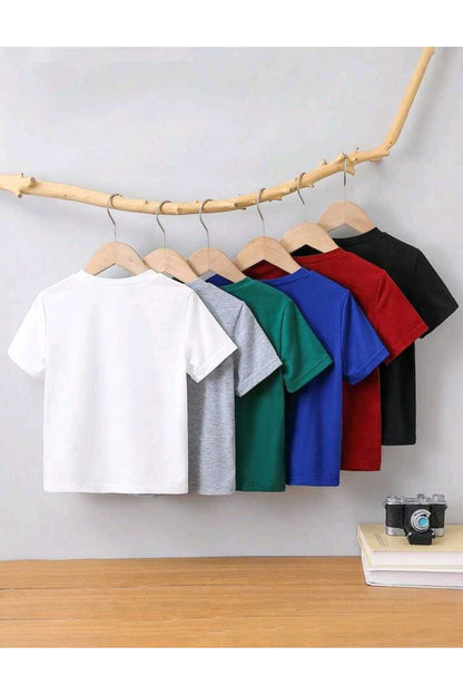 Çoklu Paketler Çocuk Bisiklet Yaka Pamuklu Yazlık T-shirt