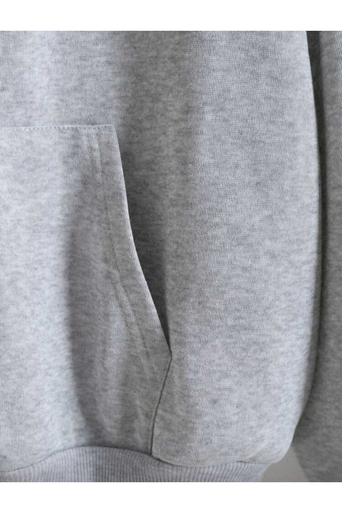 Fermuarlı Kalın Kışlık Şardonlu Unisex Sweatshirt