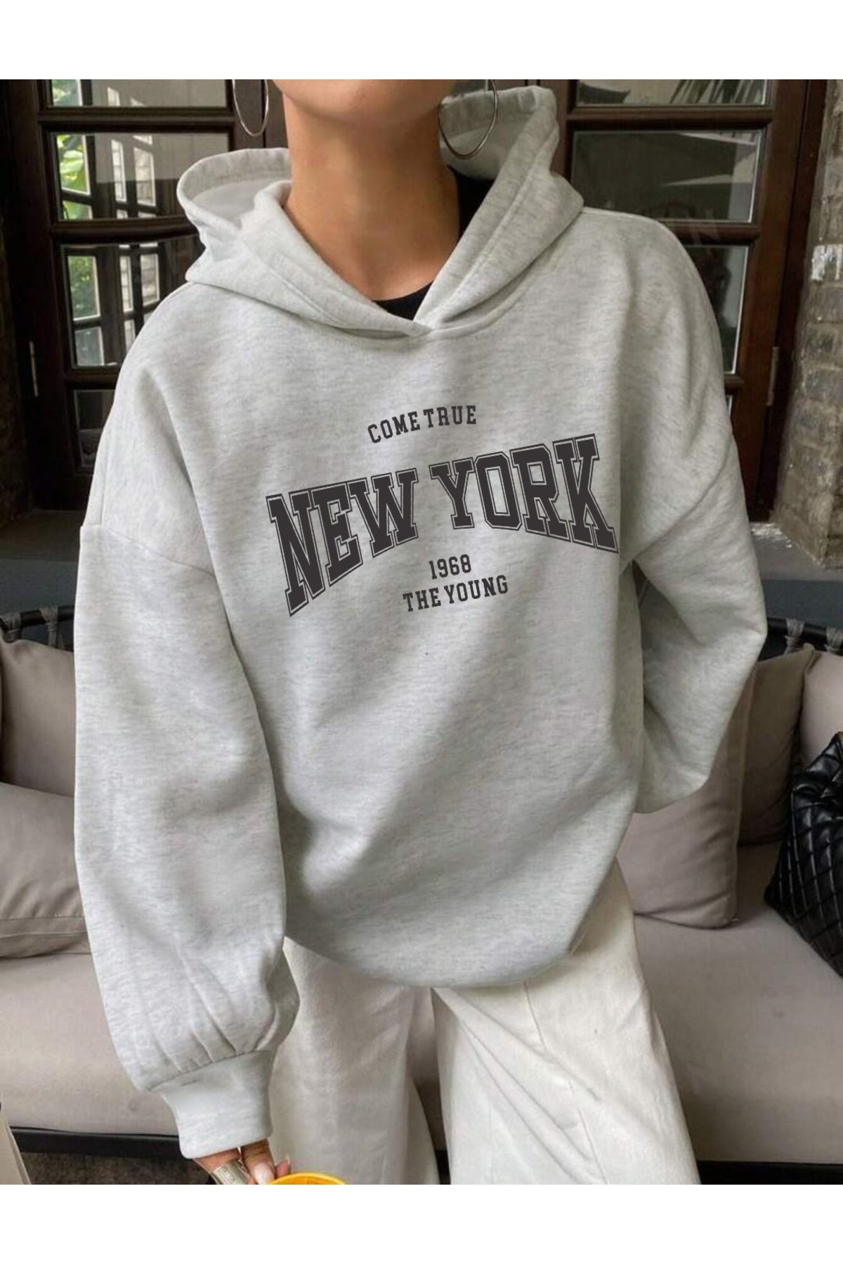 Oversize Kapüşonlu (COME TRUE NEW YORK) Sweatshirt