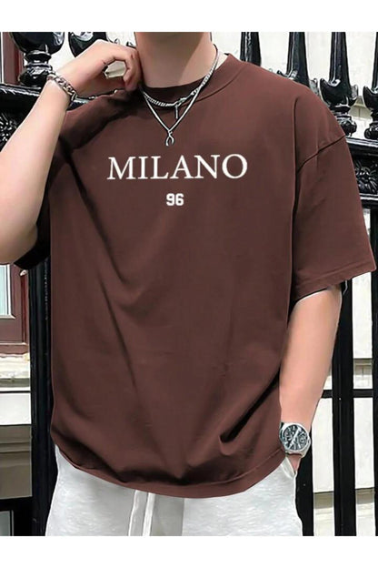 MILANO Baskılı Pamuklu Kısa Kol (Oversize) Tshirt