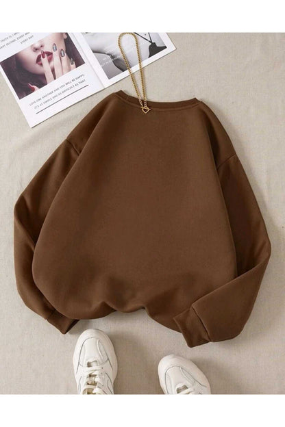 Positive Baskılı Bisiklet Yaka ( SOFT ) Sweatshirt