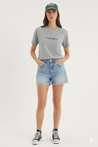 Butterflies Yeni Basklı Kadın T-Shirt